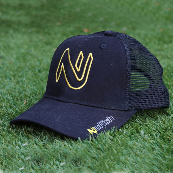 NuFish Cap - Black - Yellow Logo Outline